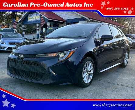 2021 Toyota Corolla for sale at Carolina Pre-Owned Autos Inc in Durham NC